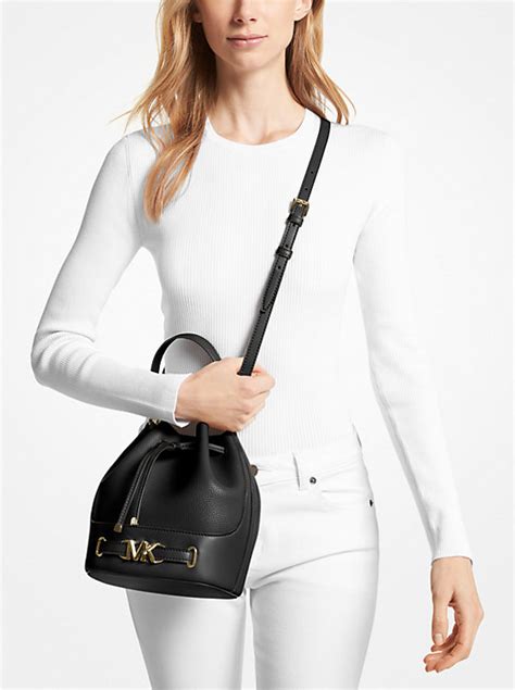 michael kors reed bucket|Michael Kors Reed Medium Belt Bucket Crossbody Handbag .